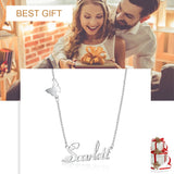 Personalized Butterfly Nameplate Necklace 925 Sterling Silver Gift for Women