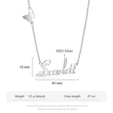Personalized Butterfly Nameplate Necklace 925 Sterling Silver Gift for Women