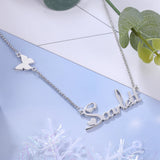 Personalized Butterfly Nameplate Necklace 925 Sterling Silver Gift for Women