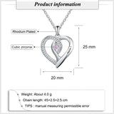 Personalized Heart Pendant Necklace Birthstone Engraved Name