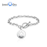 Custom Paw Charm Bracelet for Women, Personalized Name Engraved Chain Bracelet