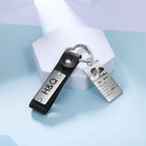 Custom Photo Calendar Keychain for Men Stainless Steel Engraved Date Gift