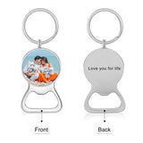 Custom Photo Keychain for Women Stainless Steel Engraved Bottle Opener Keyring