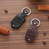 Personalized Photo Leather Keychain Stainless Steel - Father Gift