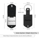 Personalized Photo Leather Keychain Stainless Steel - Father Gift
