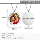 JewelOra Personalized Photo Necklace Stainless Steel Custom Engraved Gift