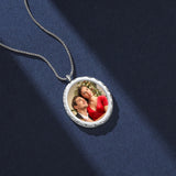 JewelOra Personalized Photo Necklace Stainless Steel Custom Engraved Gift
