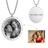 JewelOra Personalized Photo Necklace Stainless Steel Custom Engraved Gift