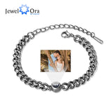 JewelOra Personalized Projection Photo Charm Bracelet