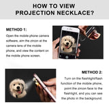 JewelOra Personalized Projection Photo Necklace Dog Paw Pets Cats Pendants