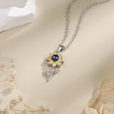 JewelOra Personalized Projection Photo Necklace Sunflower Pendants Jewelry