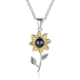 JewelOra Personalized Projection Photo Necklace Sunflower Pendants Jewelry