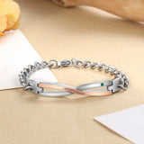 JewelOra Personalized Stainless Steel Couple Bracelets with Birthstone