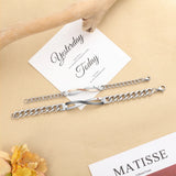 JewelOra Personalized Stainless Steel Couple Bracelets with Birthstone
