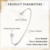 Personalized Stainless Steel Cuff Bangles Letter Bracelets - Christmas Gift