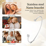 Personalized Stainless Steel Cuff Bangles Letter Bracelets - Christmas Gift