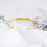 JewelOra Custom Stainless Steel Bracelet Engraving ID Bangle Jewelry