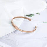 JewelOra Custom Stainless Steel Bracelet Engraving ID Bangle Jewelry