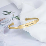 JewelOra Custom Stainless Steel Bracelet Engraving ID Bangle Jewelry