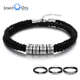 Personalized Stainless Steel Name Beads Bracelet Multilayer Men Bra