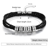 Personalized Stainless Steel Name Beads Bracelet Multilayer Men Bra