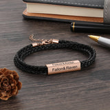 Personalized Stainless Steel Men Bracelets Engrave Names Multilayer Braided Rope