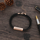 Personalized Stainless Steel Men Bracelets Engrave Names Multilayer Braided Rope