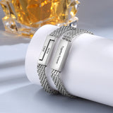 JewelOra Personalized Steel Chain Bracelet Men Fathers Gift