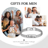 JewelOra Personalized Steel Chain Bracelet Men Fathers Gift