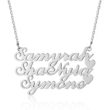 JewelOra Stainless Steel 3 Name Heart Necklace Christmas Gift