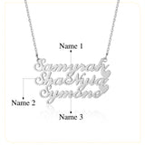 JewelOra Stainless Steel 3 Name Heart Necklace Christmas Gift