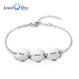 Custom Stainless Steel Engraved Bracelets - 3 Names Friendship Bangles