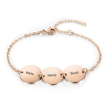 Custom Stainless Steel Engraved Bracelets - 3 Names Friendship Bangles
