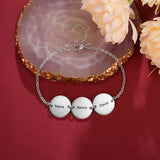 Custom Stainless Steel Engraved Bracelets - 3 Names Friendship Bangles