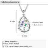 Personalized Tree of Life Necklace with Birthstone Engraving Pendant