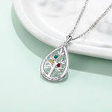 Personalized Tree of Life Necklace with Birthstone Engraving Pendant