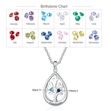 Personalized Tree of Life Necklace with Birthstone Engraving Pendant