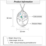 JewelOra Tree of Life Pendant Necklace with Birthstones for Women