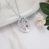 JewelOra Tree of Life Pendant Necklace with Birthstones for Women