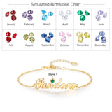 Personalized Women Name Bracelets Anklets with Birthstone