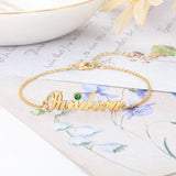 Personalized Women Name Bracelets Anklets with Birthstone