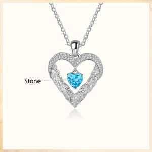 Heart Pendant Birthstone Leaf Necklace for Women
