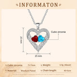 Heart Pendant Birthstone Leaf Necklace for Women