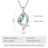 JewelOra Personalized Heart Pendant with Birthstones Engraving Necklace