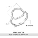 JewelOra Style 925 Sterling Silver Circle Rings for Women Minimalist Jewelry