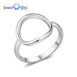 JewelOra Style 925 Sterling Silver Circle Rings for Women Minimalist Jewelry