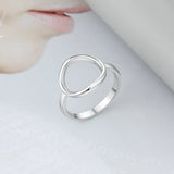 JewelOra Style 925 Sterling Silver Circle Rings for Women Minimalist Jewelry