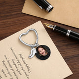 Personalized Stainless Steel Photo & Calendar Keychain with Birthstone