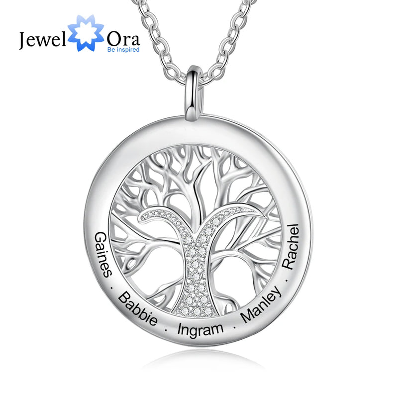 JewelOra Tree Of Life Customized Necklace Personalized Family Jewelry