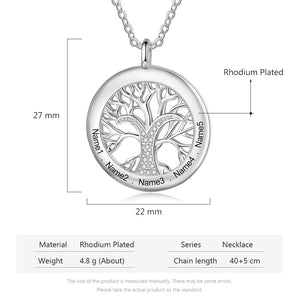 JewelOra Tree Of Life Customized Necklace Personalized Family Jewelry